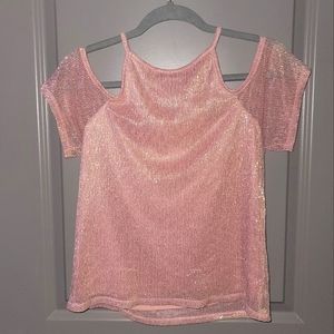 Glittery Cold Shoulder Women’s Top